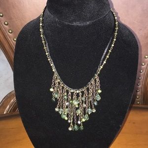 Coldwater Creek statement necklace shades of green